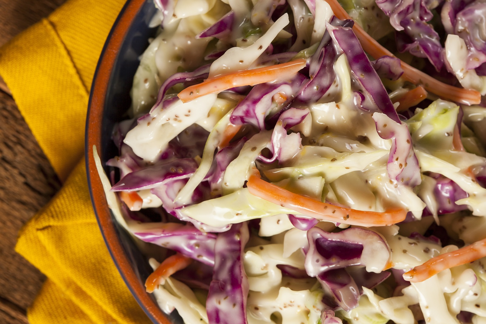 Homemade Coleslaw With Shredded Cabbage And Lettuce